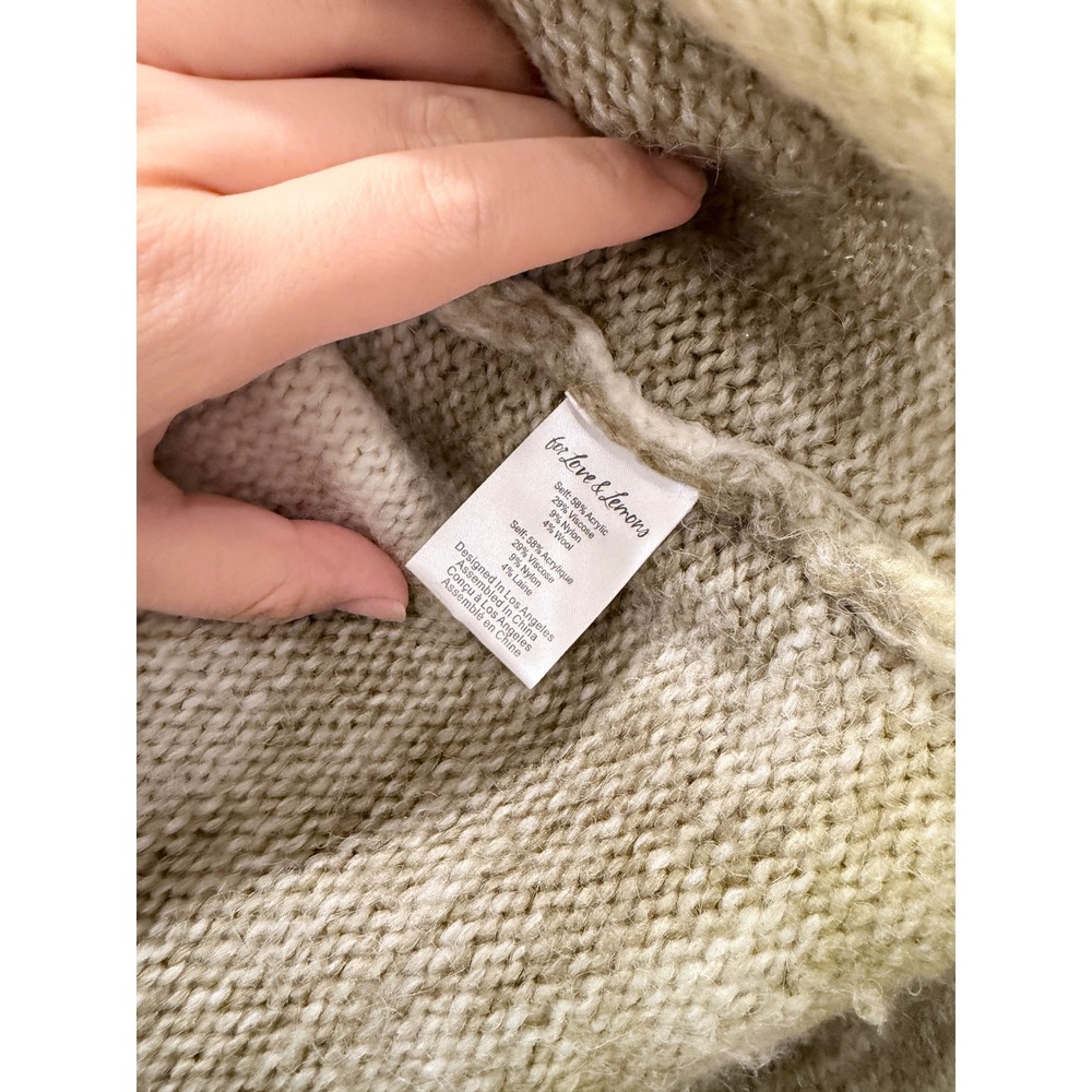 For Love & Lemons Ombre Twist Front Cropped Knit Sweater Green Brown Womens L - Picture 3 of 4